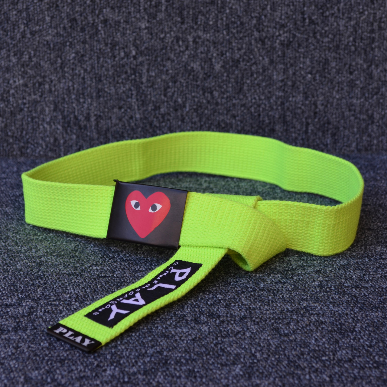 Ремінь молодіжний 110 см Play CDG comme des garçons. Красиві ремені текстильні в салатовому кольорі