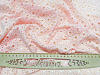 Ткань прошва розово-персикового цвета "Солнышко"