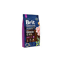 Сухой корм для взрослых собак мелких пород (весом до 10 кг) Brit Premium Adult S 3 кг (курица)