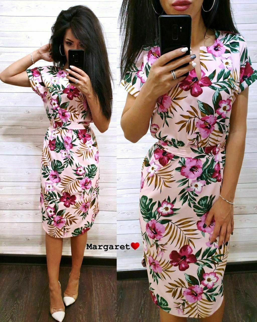 Плаття з поясом літнє легке суперсофт, фото 1