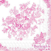 Серветки для декупажу "Азіатський квітковий візерунок" рожевий 33*33 см No59