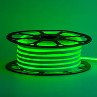 Светодиодный гибкий неон 12V, LED NEON 8W - 15x8мм, цвет свечения - зелёный