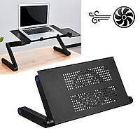 Столик трансформер для ноутбука Laptop table T6 подставка для ноутбука с охлаждением - 1 вентилятор (KT)