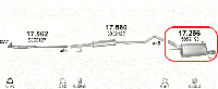 Глушитель Опель Корса 1.4i 16V 2000 - 2006 гг Полмостров