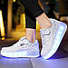 Роликові кросівки Led Stride, що світяться, на 2 колесах, USB зарядка, у стилі heelys, білі (RKL-18), фото 4