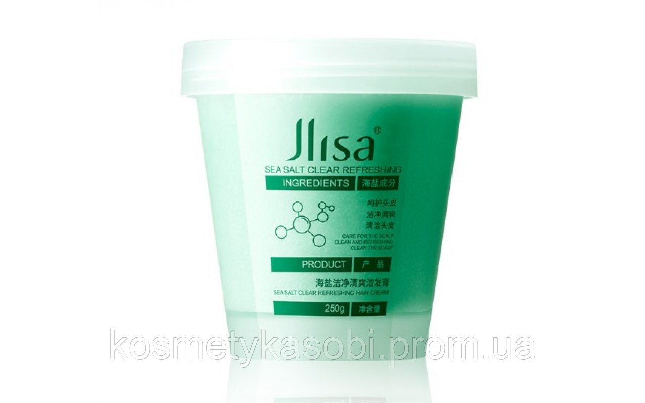 Очищающий антисиликоновый скраб для кожи головы Jlisa Sea Salt Clear Refreshing с солью Мертвого моря - фото 2 - id-p1632718565