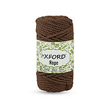 Бавовняний шнур макраме кручений ОXford Rope. Браун. 250 г, 60 м, 3 мм