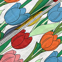 Б'зь Gold "Розноколірні тюльпани на білому" 220 см, фото 3