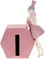 Серветка "Дівчинка з Кішкою" 23х8.5х30см, полістоун, рожевий