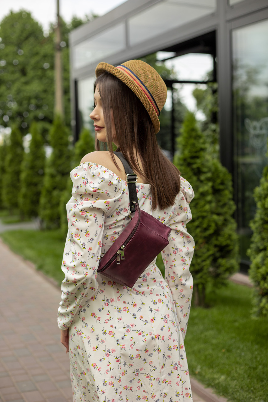 Жіноча сумка Мері з натуральної шкіри колір Бордо