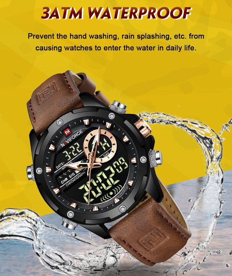 Мужские тактические армейские часы Naviforce Pride с будильником секундомером и таймером Часы для военных - фото 2 - id-p1632720752