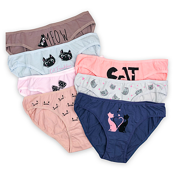 Набір жіночих трусиків неділька з котиками бавовна 7 шт Donella Туреччина XL