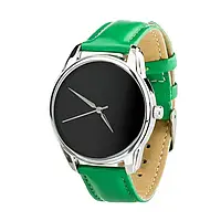 Годинники ZIZ Мінімалізм чорний зелений, срібло - другий ремінець в подарунок 4600365