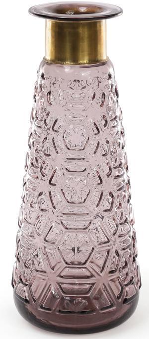 Ваза для квітів Ancient Glass настільна Ø 14х35.5 см, фіолетове скло