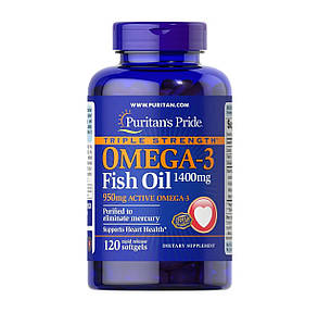 Омега-3 Puritan's Pride Triple Strength Omega-3 Fish Oil 1400 мг 120 капс.