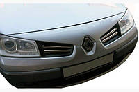 Накладки на решетку радиатора (4 шт, нерж) Renault Megane II 2006-2008