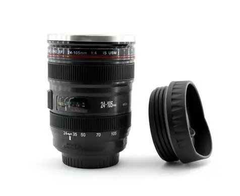 Термокухоль З Кришкою 300 мл Чашка В Стілі Об'єктива Canon EF 24-105