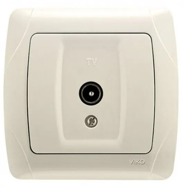 Viko Carmen розетка ТВ кінцева крем, фото 1