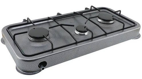 Плита газова настільна Domotec MS-6603 на 3 конфорки, чорна, фото 2