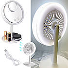 Настільне дзеркало з підсвіткою та вентилятором Beauty Breeze Mirror / Дзеркало для макіяжу зі збільшувачем, фото 3