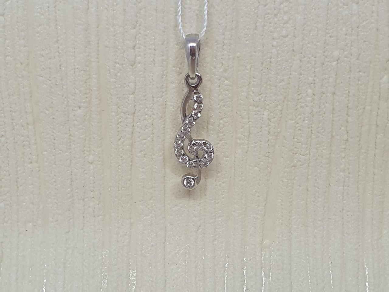 Срібна підвіска з фіанітами. 30028Р