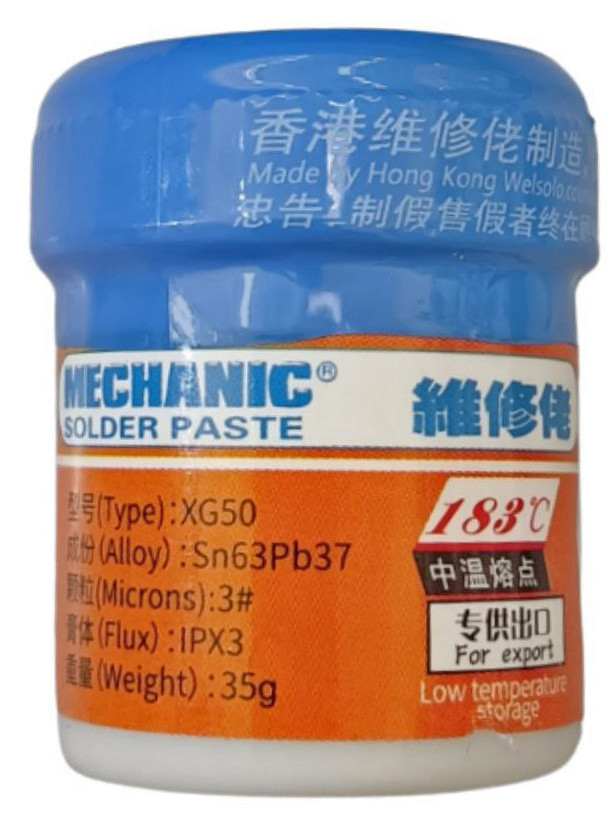 Купить Паяльная паста MECHANIC XG-50 для SMD Sn63/Pb37 32 г, цена 226. ...
