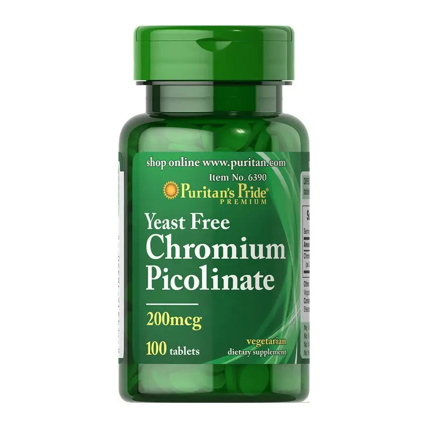 Хром Puritan's Pride Chromium Picolinate 200 mcg Yeast Free 100 tablets