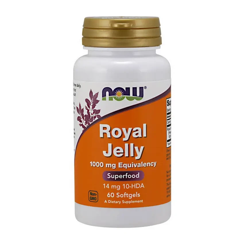 Маткові молкуо NOW Royal Jelly 1000 mg Eguivalency 60 softgels