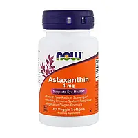 Астаксансій NOW Astaxanthin 4 mg 60 seftgels