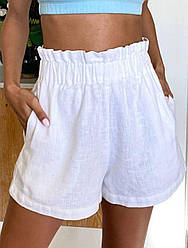 Жіночі річні шорти з льну короткі Розміри: 42-46; 48-52