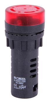 Арматура світлозвукосигнальна аварійна e.ad22.230.buzzer.red Ø22мм 230В АС червона