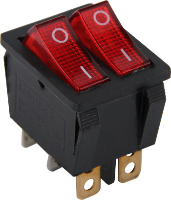 Перемикач клавішний e.switch.key.02, 6 pin, подвійний, з індикацією