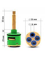 Керамічний картридж для змішувача душових кабін та гідробоксів 4 режиму діаметр 35мм L 33мм Rolli 35/4/33