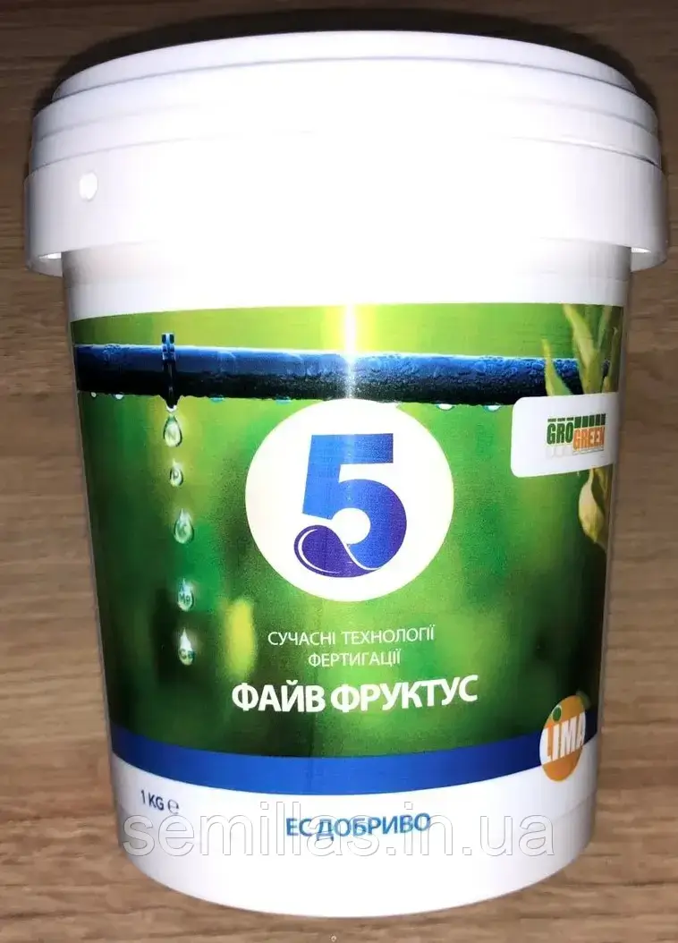 Добриво Грогрін Файв Фруктус (18-9-36+6CaO+3MgO+TE), 1 кг, гель
