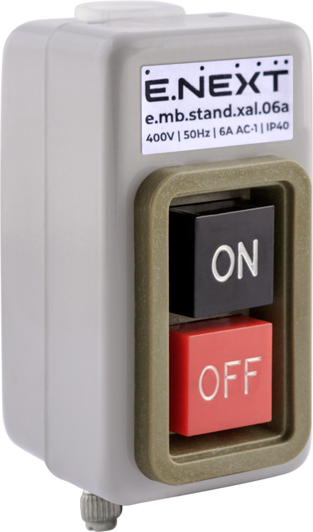 Кнопковий пост металевий e.mb.stand.xal.06a 3 фази, 6А, On-Off, фото 1