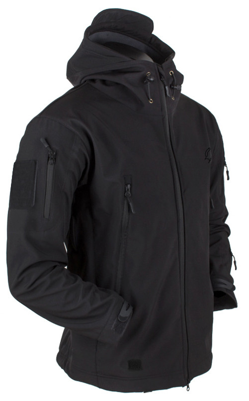 Чоловіча куртка тактична Eagle JA-01 Soft Shell з флісом Чорна XXL (3_02168)
