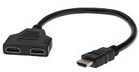 Розгалужувач RIAS HDMI - 2xHDMI 2 порти v1.4 Black (3_01796)