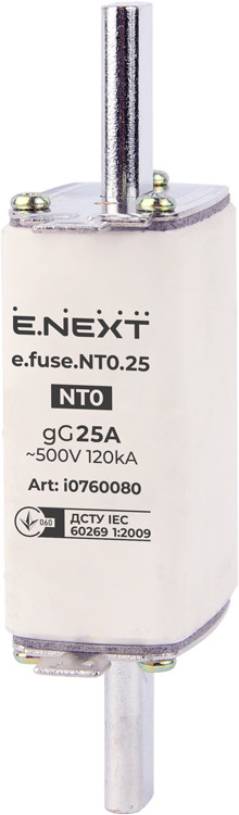 Запобіжник плавкий e.fuse.NT0.25, габарит 0, 25А, фото 1