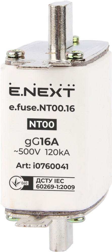 Запобіжник плавкий e.fuse.NT00.16, габарит 00, 16А