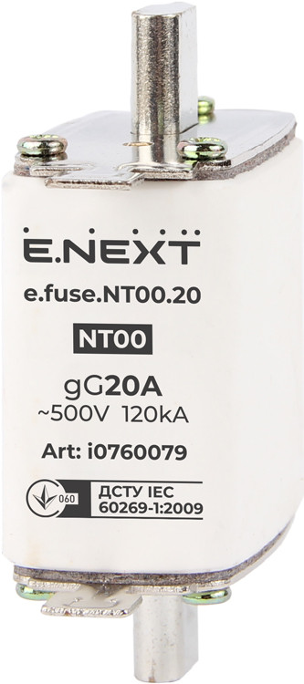 Запобіжник плавкий e.fuse.NT00.20, габарит 00, 20А