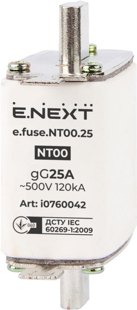 Запобіжник плавкий e.fuse.NT00.25, габарит 00, 25А