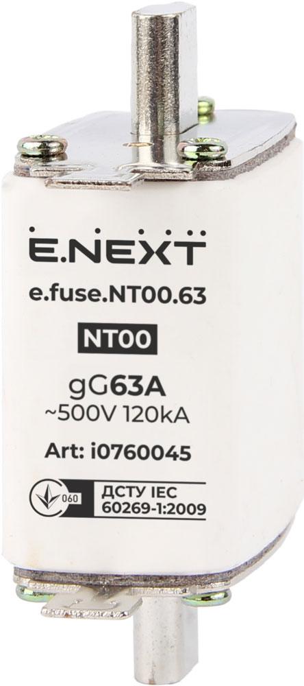 Запобіжник плавкий e.fuse.NT00.63, габарит 00, 63А
