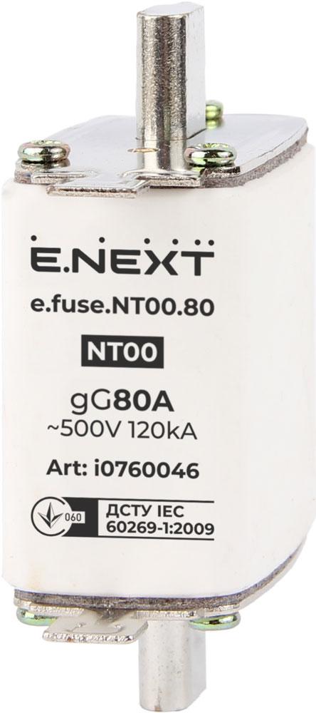 Запобіжник плавкий e.fuse.NT00.80, габарит 00, 80А, фото 1