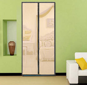 Москітна сітка на магнітах на двері Magic Mesh Чорно-Жовта (3_00476)