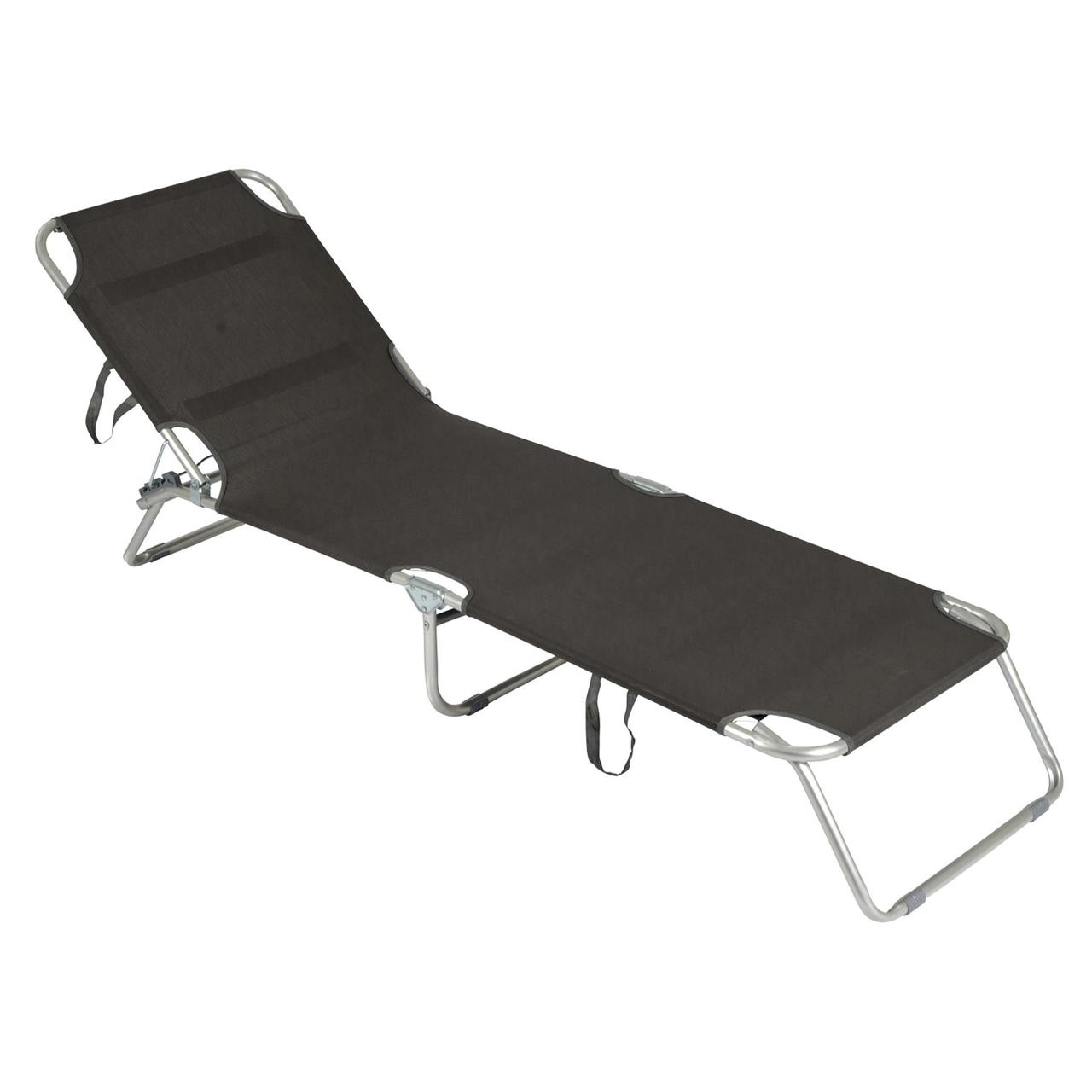 Ліжко розкладне Bo-Camp Sun Lounger 3 Positions Anthracite (1304480), фото 1