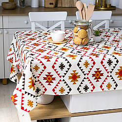 Скатертина з тефлоновим покриттям "Геометрія бордо" 1.2м х 1.8м