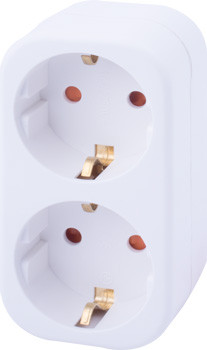 Трійник побутовий e.socket.002.16.3, 2 гнізда, 2P+PE, 16А, з заземленням