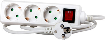 Подовжувач e.es.3.3.z.s.b 3 гнізда, 3м, з з/к, з вимикачем, baby protect