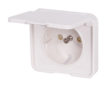 Панель e.lux.12391А.pn.wp.white до вологозахищеної розетки, біла, фото 1