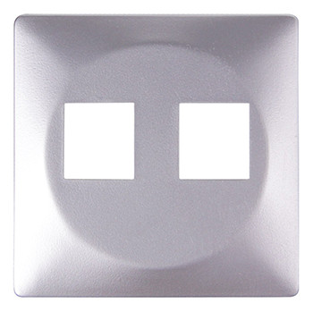 Панель e.lux.16121L.pn.aluminium до розетки подвійної під Jack RJ12 чи RJ45, "алюміній", фото 1